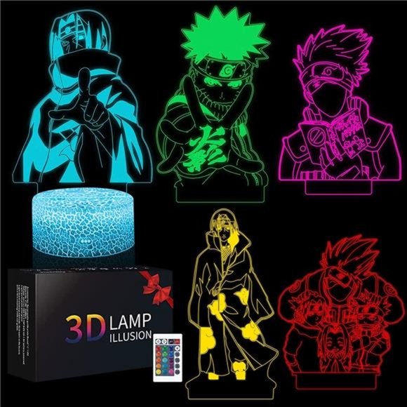 Shellvcase Anime Decor Night Light 3D LED Illusion Lamp 5 Naruto Shippuden